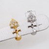 FLOWER TOP MULTI CZ MARQUISE DANGLE REVERSE BELLY BUTTON NAVEL RING 316L SURGICAL STEEL